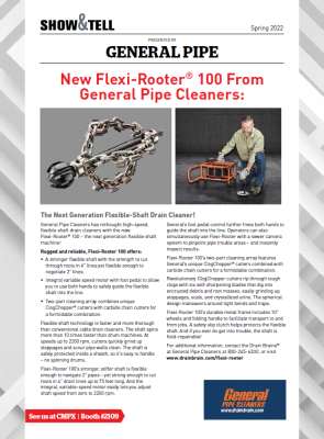 New Flexi-Rooter 100 From General Pipe Cleaners - HPAC Magazine